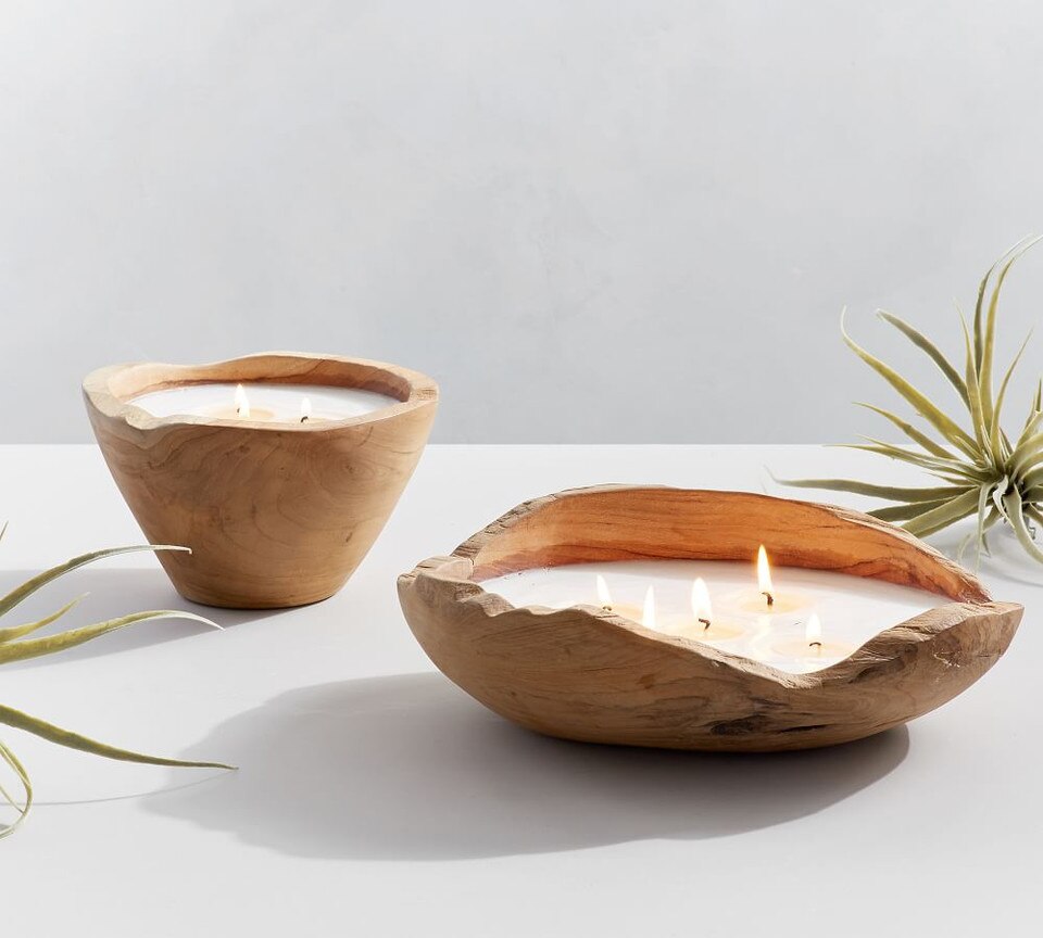 Wooden Bowl Scented Candle White Cedar & Tonka Bean